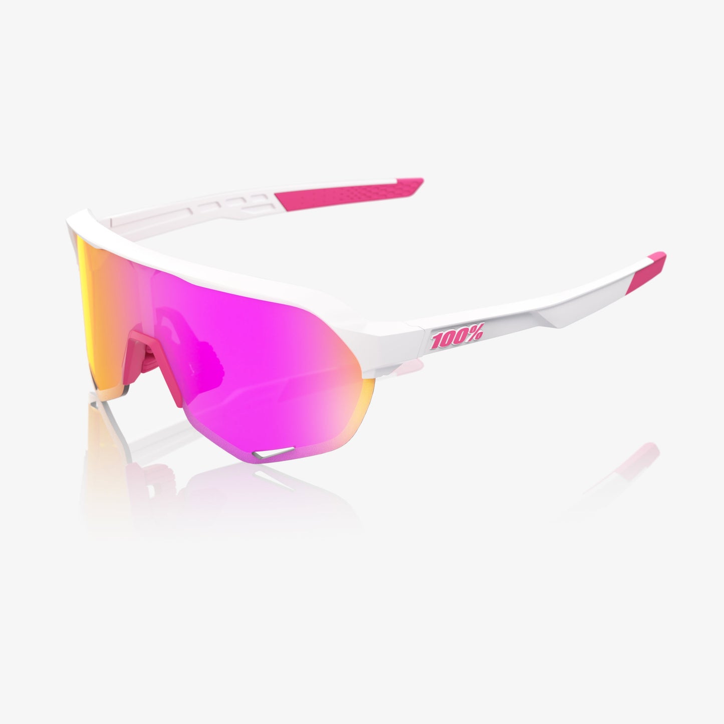 100% S2® MATTE WHITE/PINK HiPER® VITAL PINK MIRROR LENS