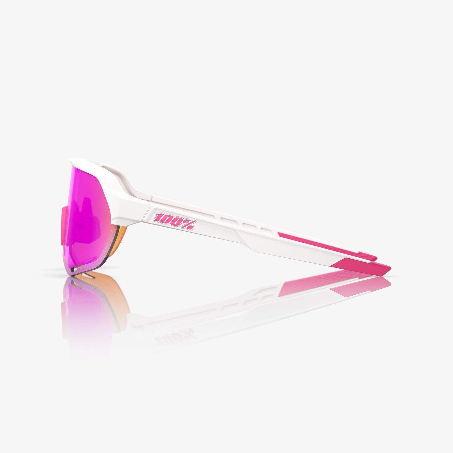 100% S2® MATTE WHITE/PINK HiPER® VITAL PINK MIRROR LENS