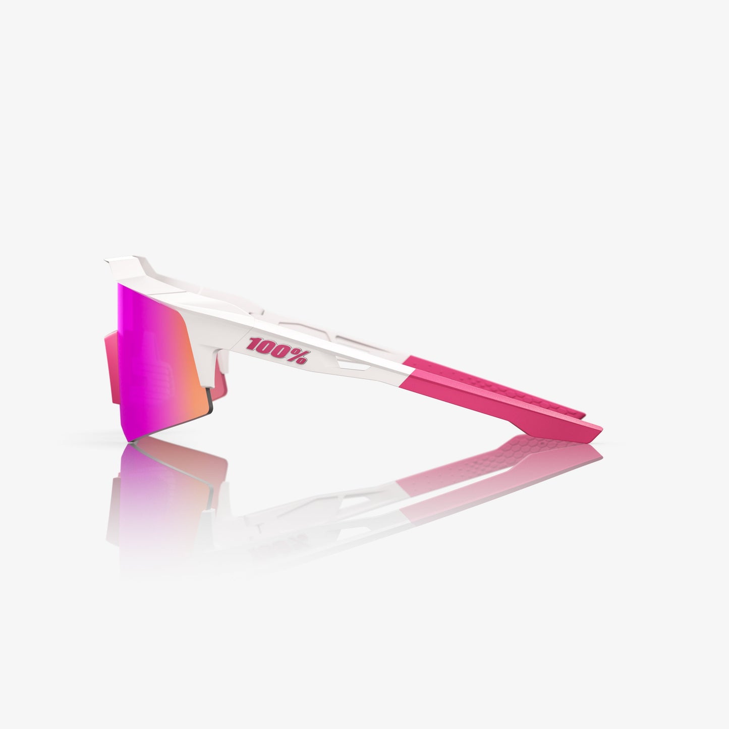 100% SPEEDCRAFT® XS MATTE WHITE/PINK HiPER® VITAL PINK MIRROR LENS