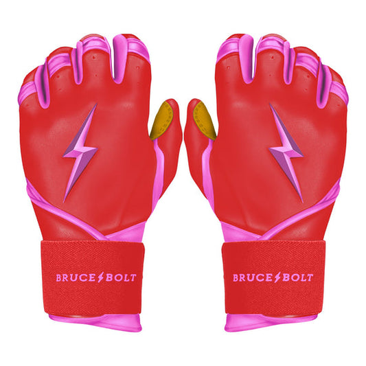 BRUCE BOLT PREMIUM PRO BADER SERIES LONG CUFF BATTING GLOVES | PINK