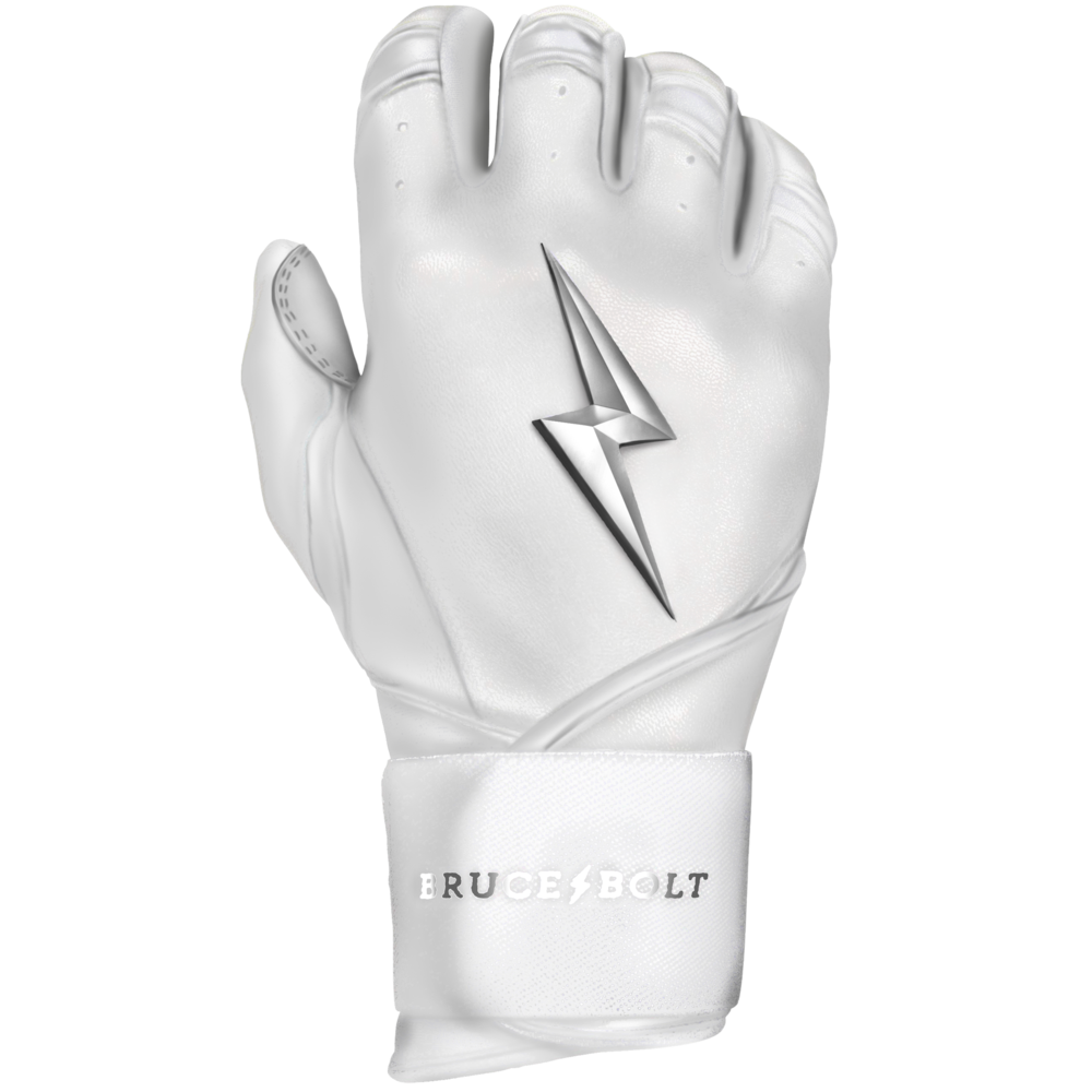 BRUCE BOLT 2021 YOUTH CHROME SERIES LONG CUFF BATTING GLOVES WITH STORAGE BAG