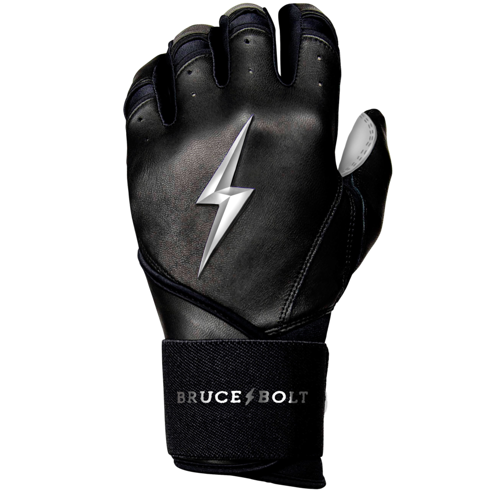 BRUCE BOLT 2021 YOUTH CHROME SERIES LONG CUFF BATTING GLOVES WITH STORAGE BAG