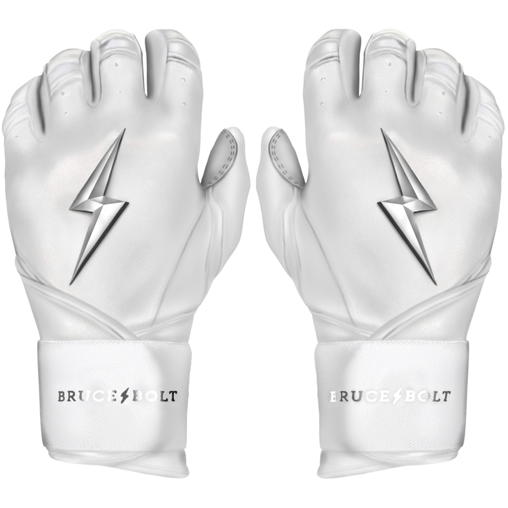 BRUCE BOLT 2021 CHROME SERIES LONG CUFF BATTING GLOVES WITH STORAGE BAG