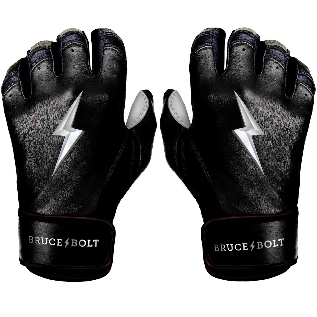 BRUCE BOLT 2021 YOUTH CHROME SERIES SHORT CUFF BATTING GLOVES WITH STORAGE BAG