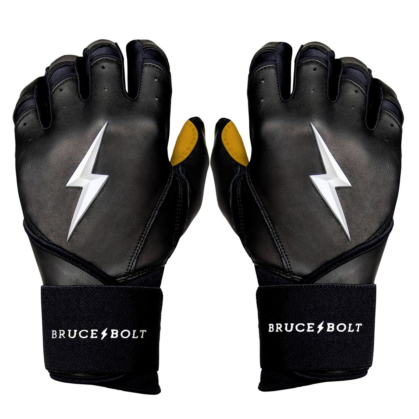 BRUCE BOLT PREMIUM PRO LONG CUFF BATTING GLOVES WITH STORAGE BAG