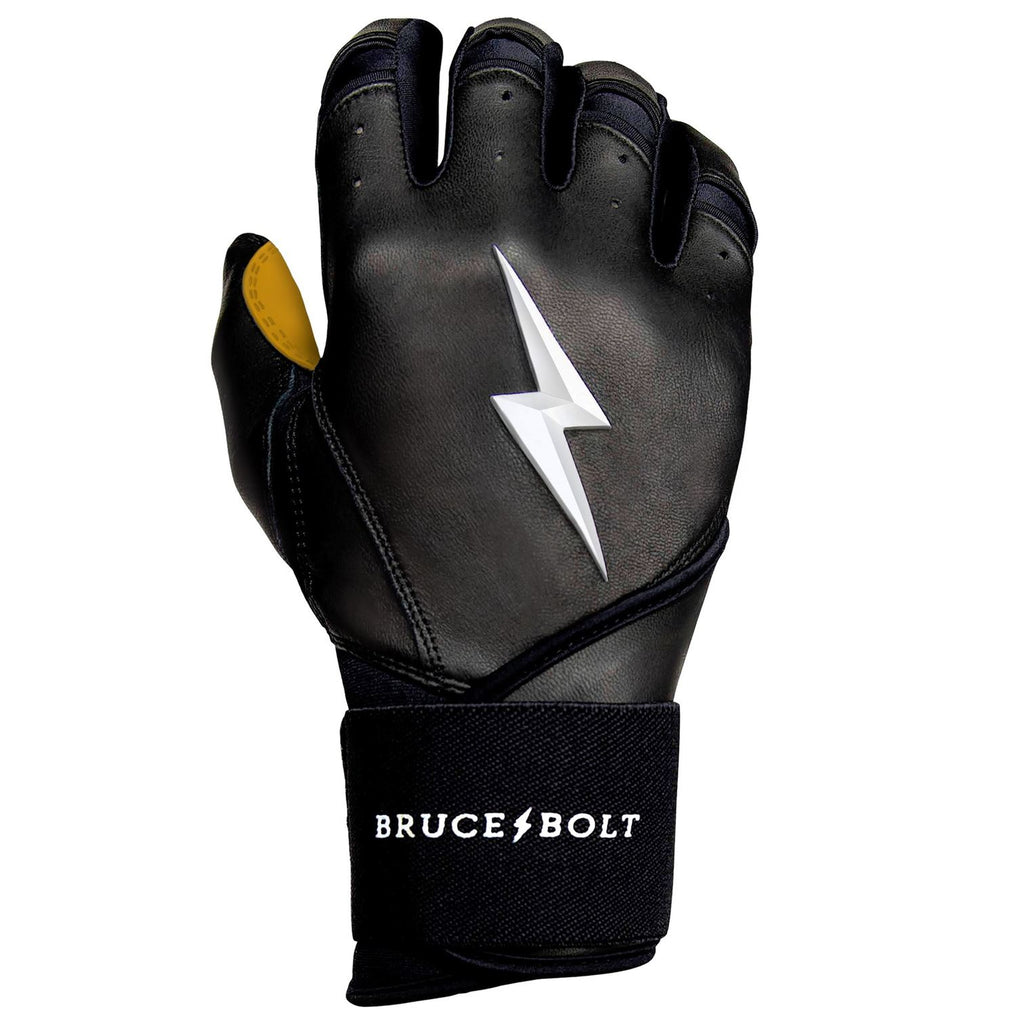 Premium Pro Bader Series Long Cuff Batting Gloves | Black, Medium