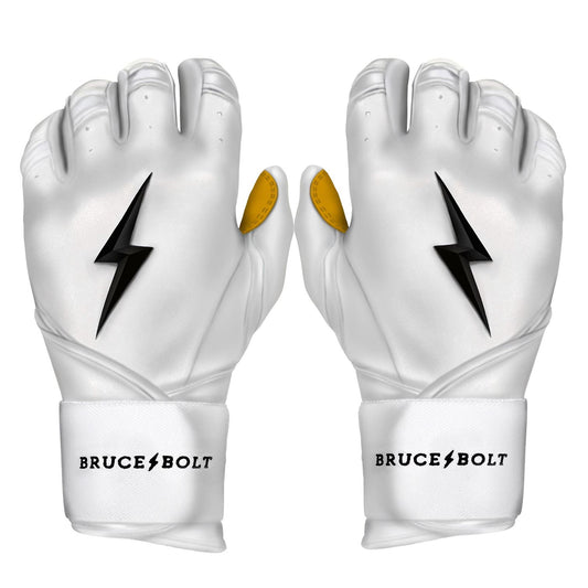 BRUCE BOLT PREMIUM PRO LONG CUFF BATTING GLOVES WITH STORAGE BAG